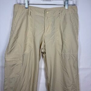 Patagonia Women's Sz 4 Khaki Tan Polyamide Hiking Cargo Pants Straight Leg 11477